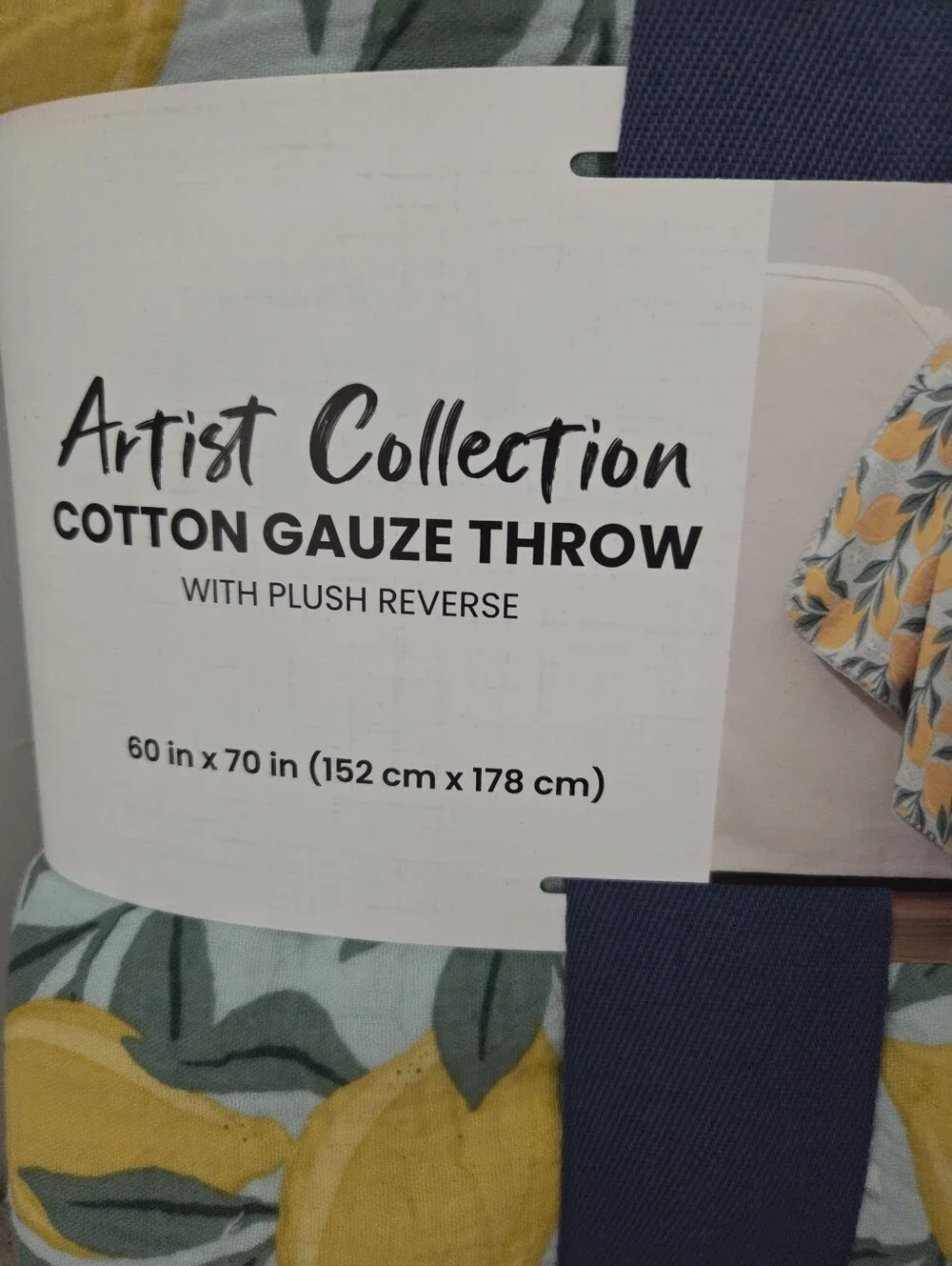 Artist Collection Cotton Gauze Throw W/ Plush Reverse 60